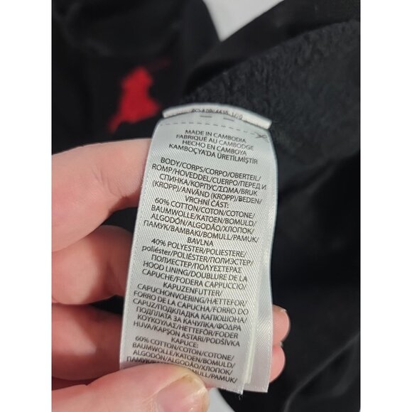 Polo Ralph Lauren Hoodie Mens L Black Red Big Pony Logo #3 Pullover Sweatshirt - Picture 6 of 7